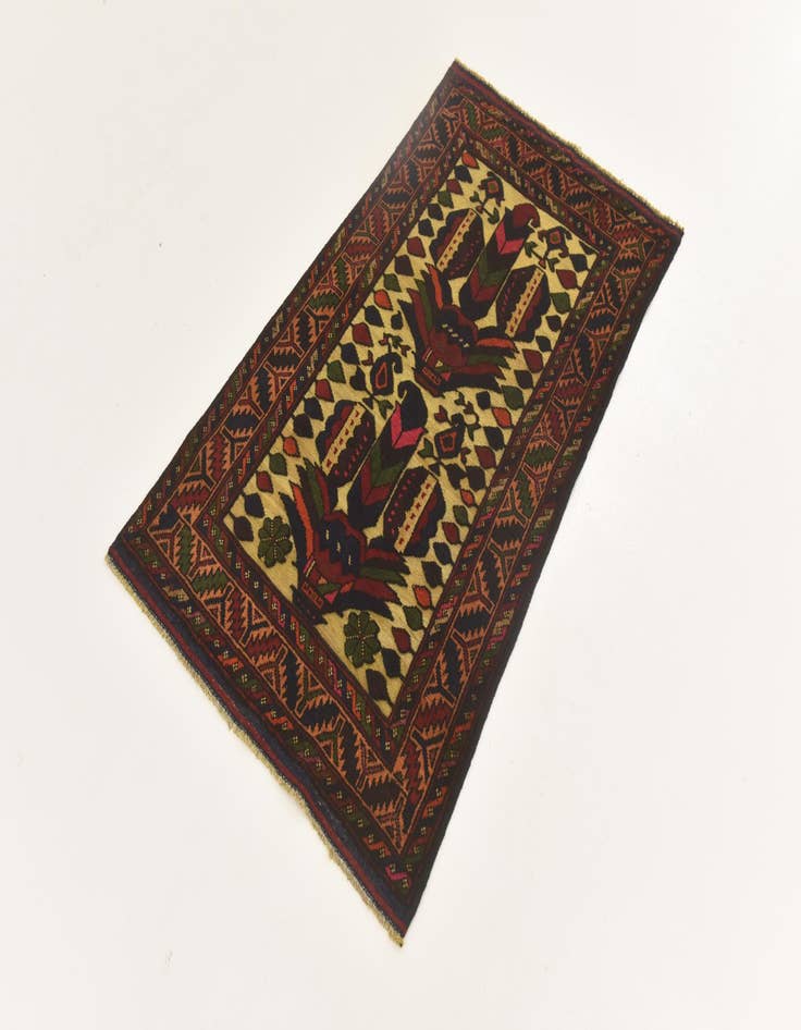 Detail image of  2' 6 x 4' 6  Hand Knotted Sumak Wool Rug