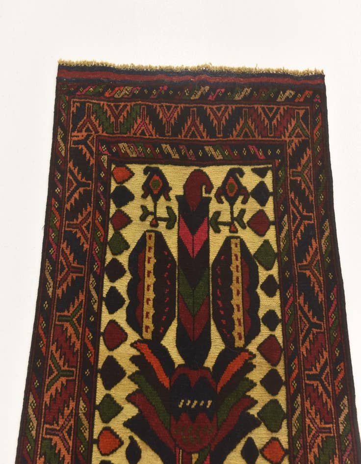 Detail image of  2' 6 x 4' 6  Hand Knotted Sumak Wool Rug