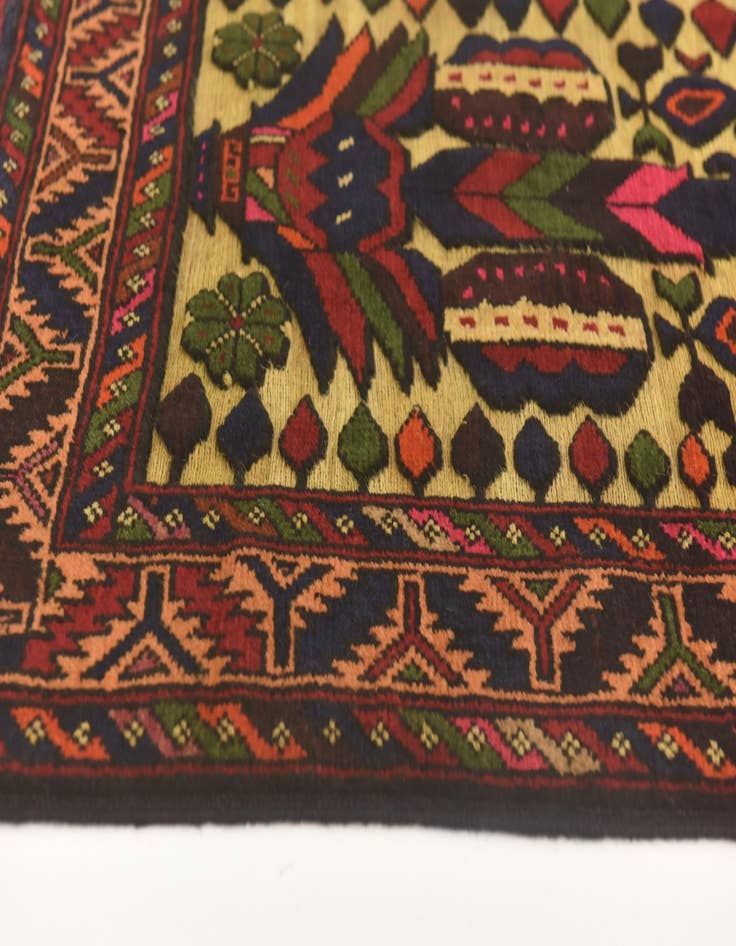 Detail image of  2' 6 x 4' 6  Hand Knotted Sumak Wool Rug