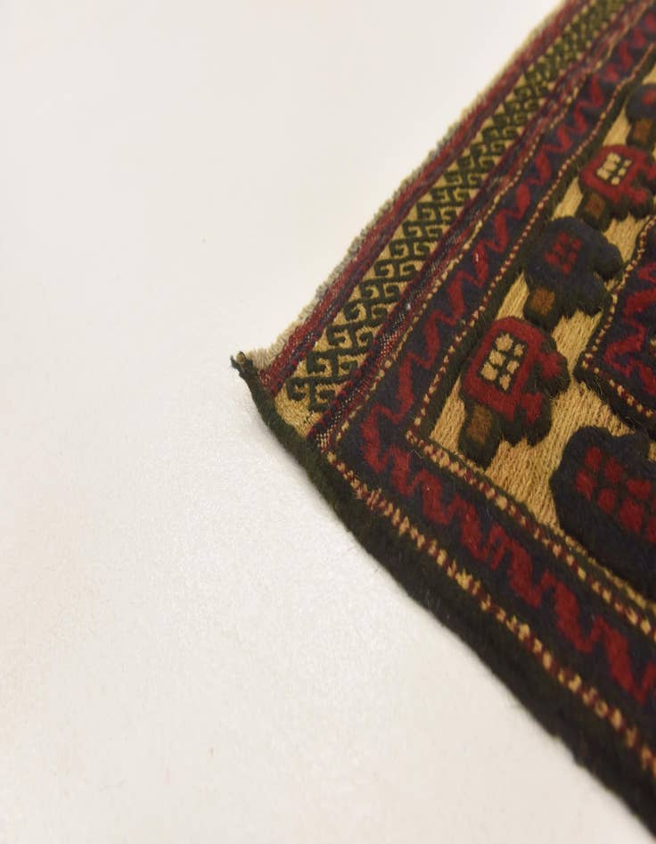 Detail image of 2' 9 x 4' 6 Hand Knotted Sumak Wool Rug