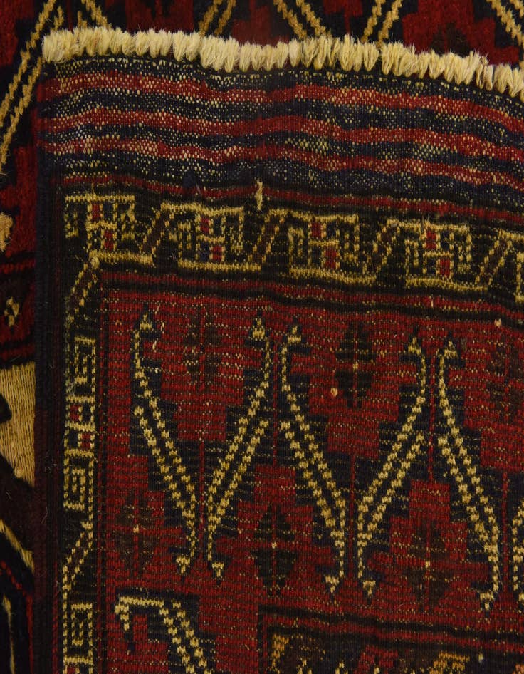 Detail image of  3' x 4' 7  Hand Knotted Sumak Wool Rug