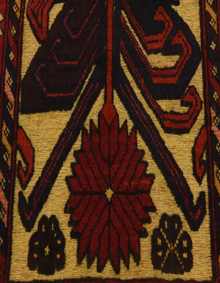 Detail image of  3' x 4' 7  Hand Knotted Sumak Wool Rug
