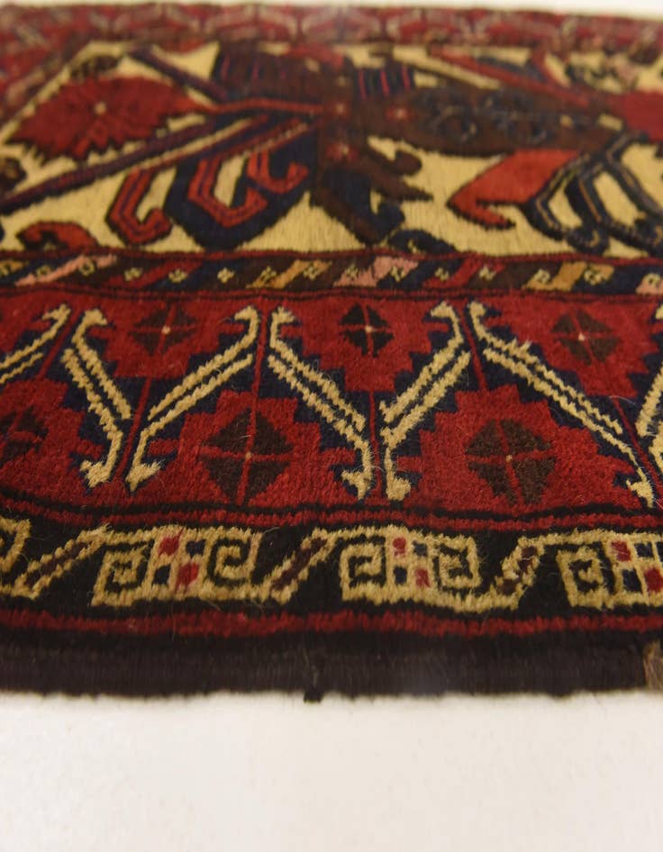 Detail image of  3' x 4' 7  Hand Knotted Sumak Wool Rug