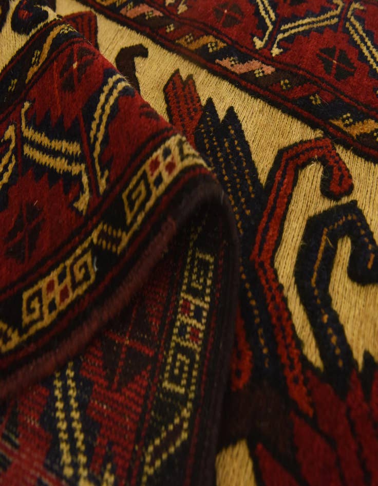 Detail image of  3' x 4' 7  Hand Knotted Sumak Wool Rug