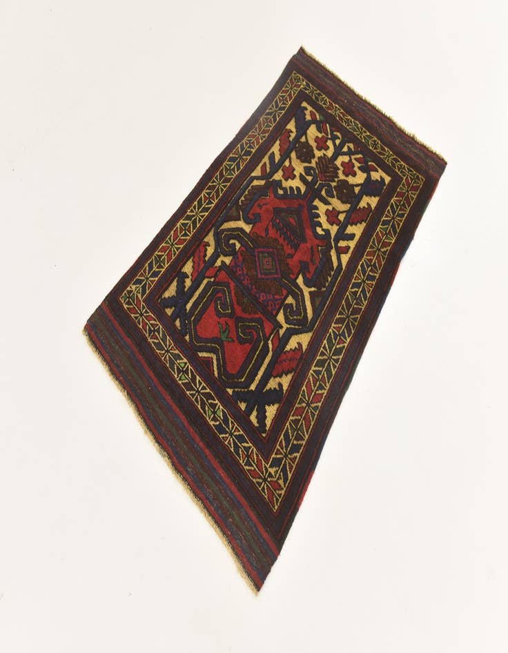 Detail image of  2' 9 x 4' 6  Hand Knotted Sumak Wool Rug