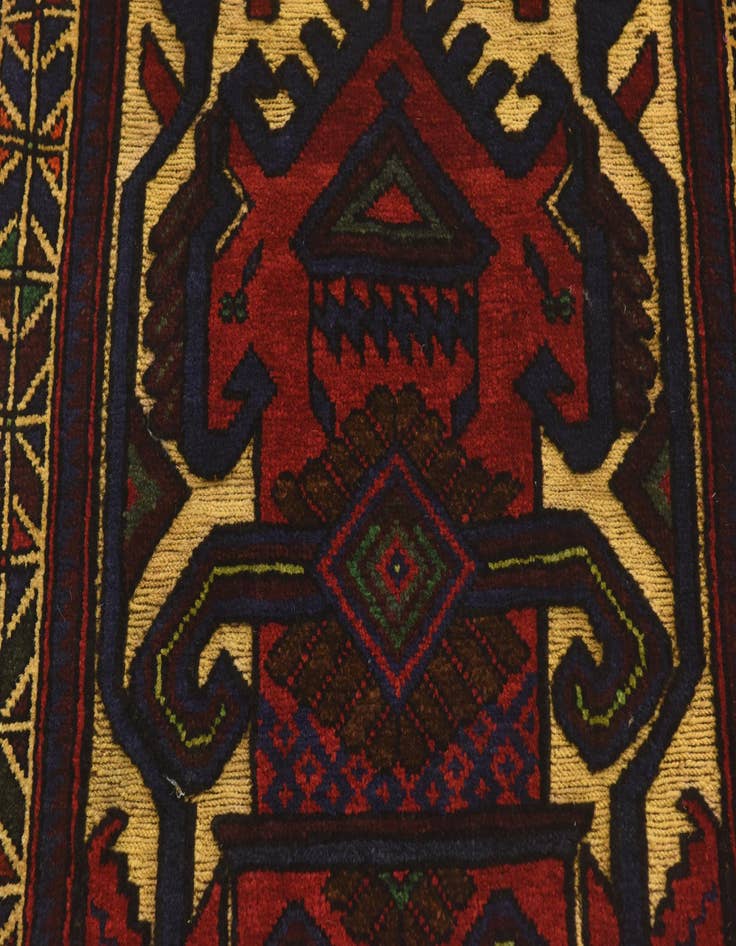 Detail image of  2' 9 x 4' 6  Hand Knotted Sumak Wool Rug