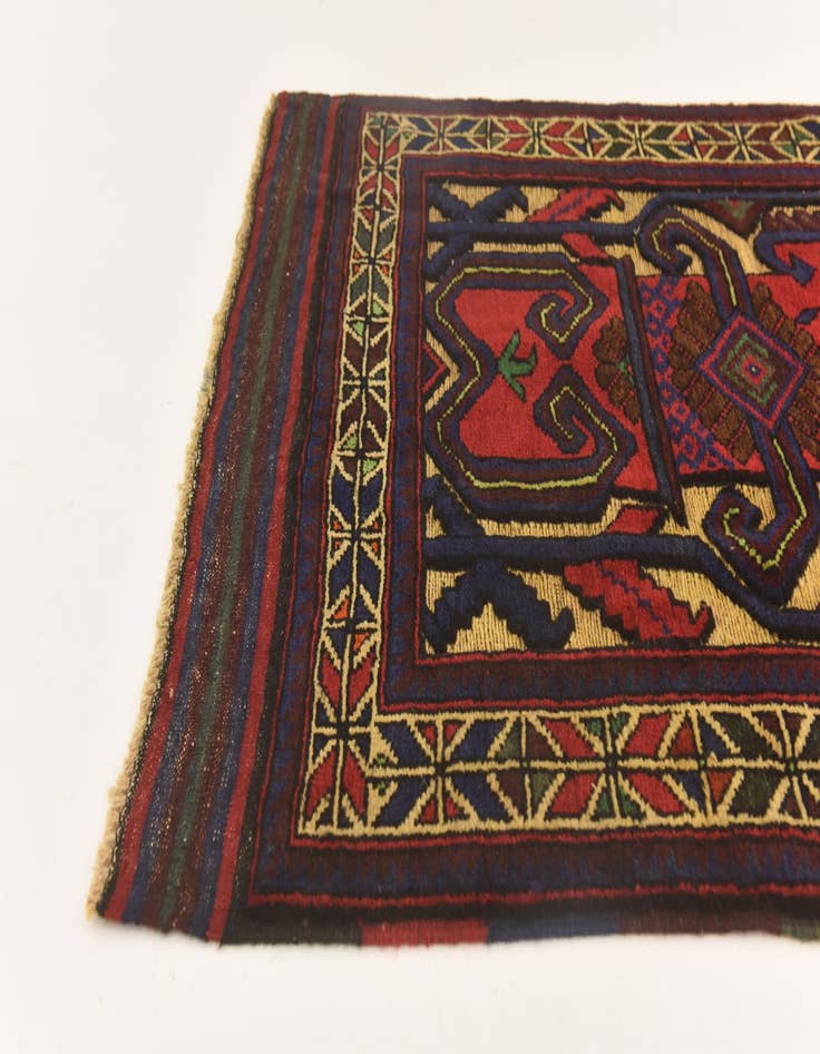 Detail image of  2' 9 x 4' 6  Hand Knotted Sumak Wool Rug