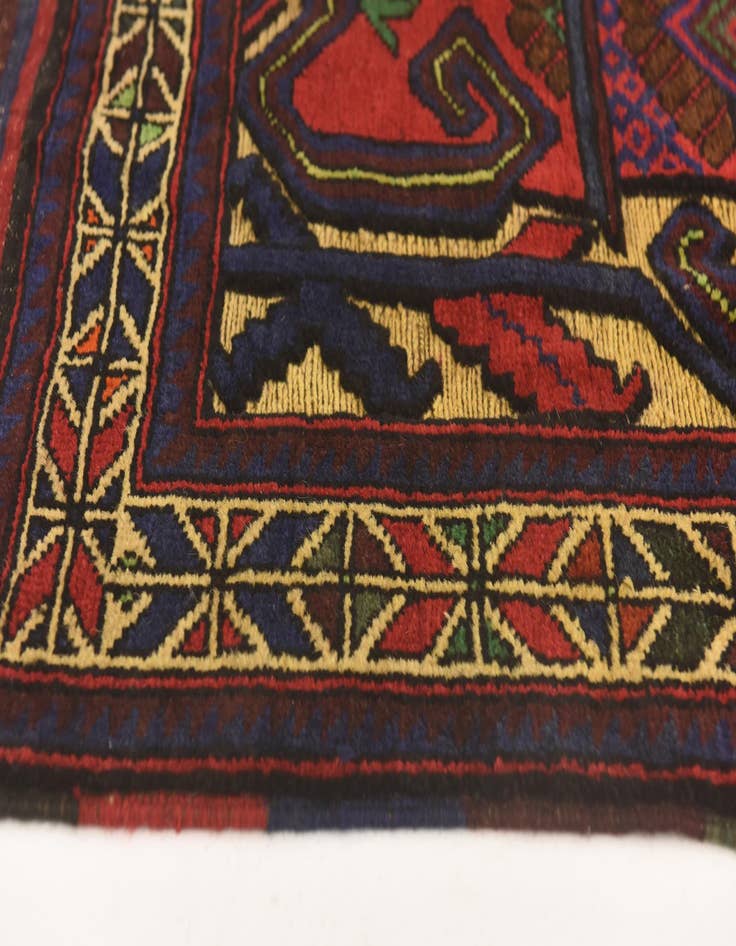 Detail image of  2' 9 x 4' 6  Hand Knotted Sumak Wool Rug