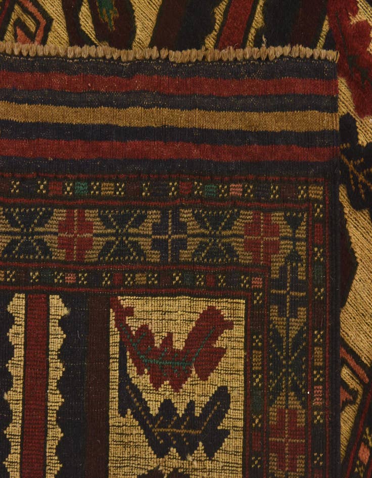 Detail image of  3' x 4' 7  Hand Knotted Sumak Wool Rug