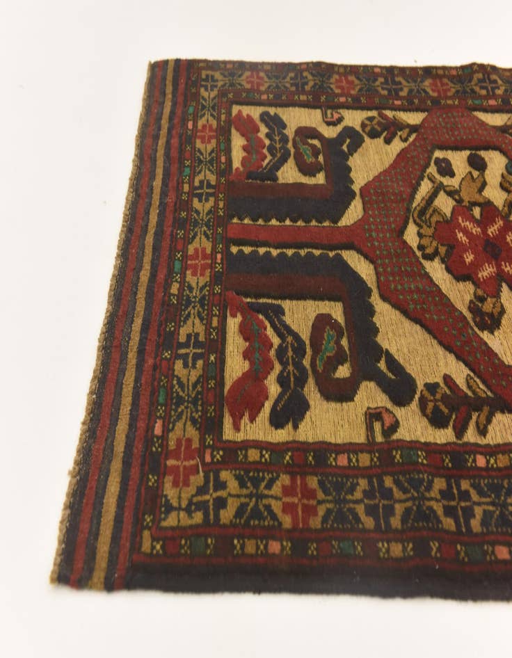 Detail image of  3' x 4' 7  Hand Knotted Sumak Wool Rug
