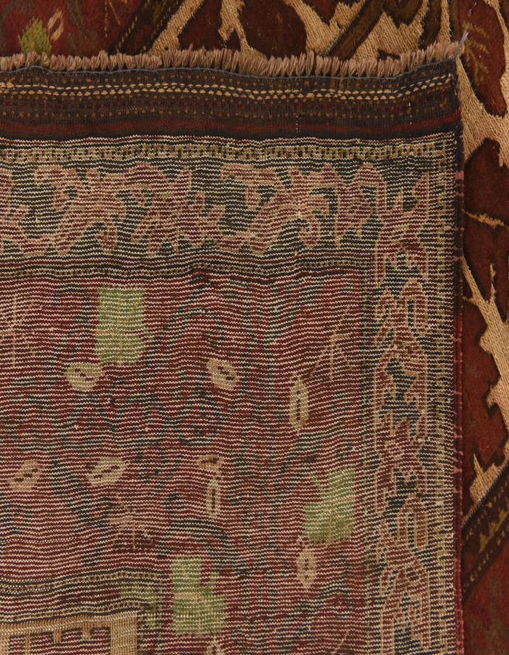 Detail image of  4' x 5' 9  Hand Knotted Sumak Wool Rug