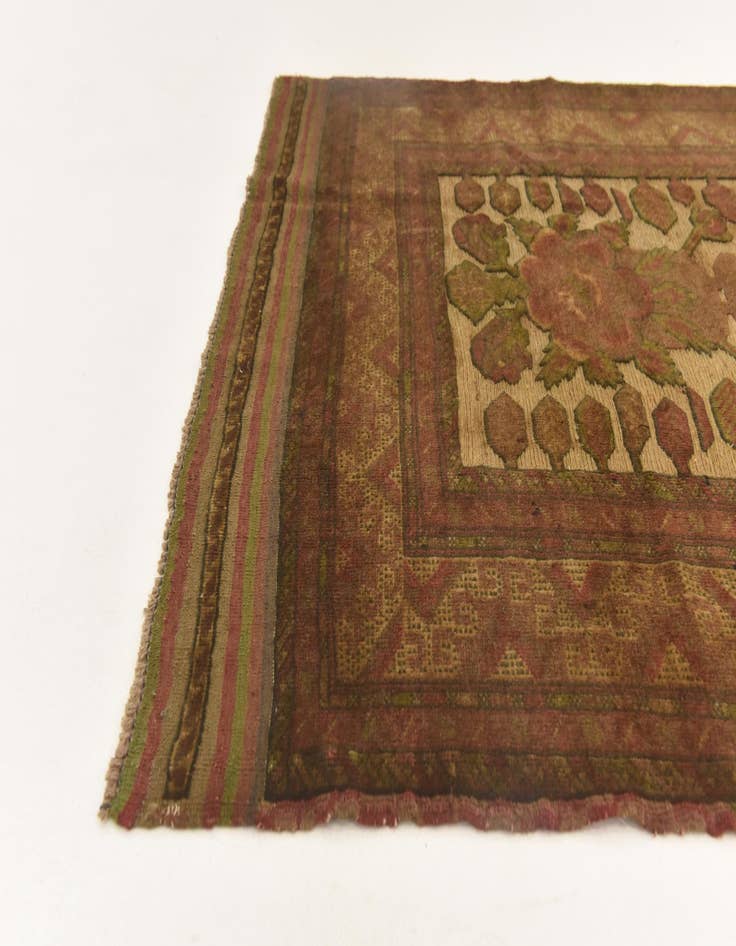 Detail image of  4' x 5' 10  Hand Knotted Sumak Wool Rug