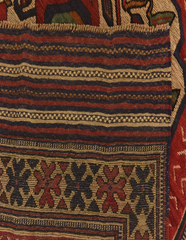 Detail image of  4' 2 x 6' 3  Hand Knotted Sumak Wool Rug