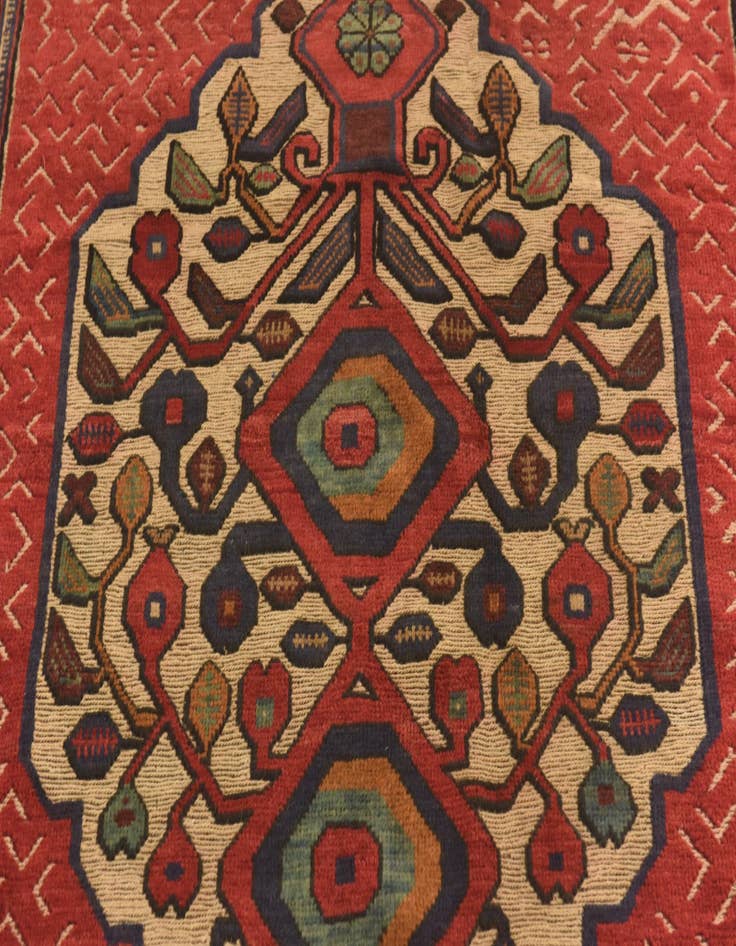 Detail image of  4' 2 x 6' 3  Hand Knotted Sumak Wool Rug