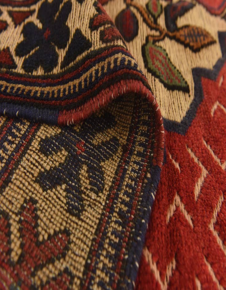 Detail image of  4' 2 x 6' 3  Hand Knotted Sumak Wool Rug