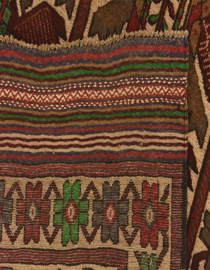 Detail image of  4' 2 x 6' 2  Hand Knotted Sumak Wool Rug