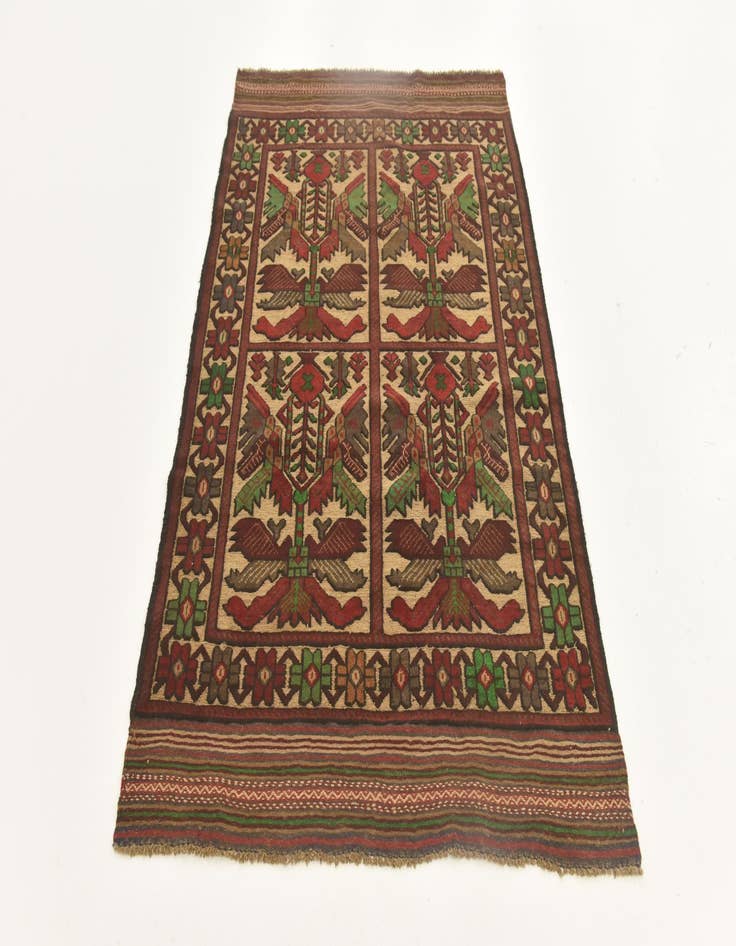 Detail image of  4' 2 x 6' 2  Hand Knotted Sumak Wool Rug