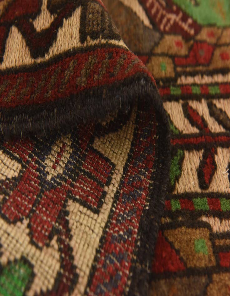 Detail image of  4' 2 x 6' 2  Hand Knotted Sumak Wool Rug