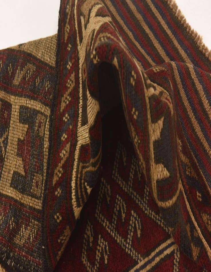 Detail image of  4' 1 x 6' 3  Hand Knotted Sumak Wool Rug