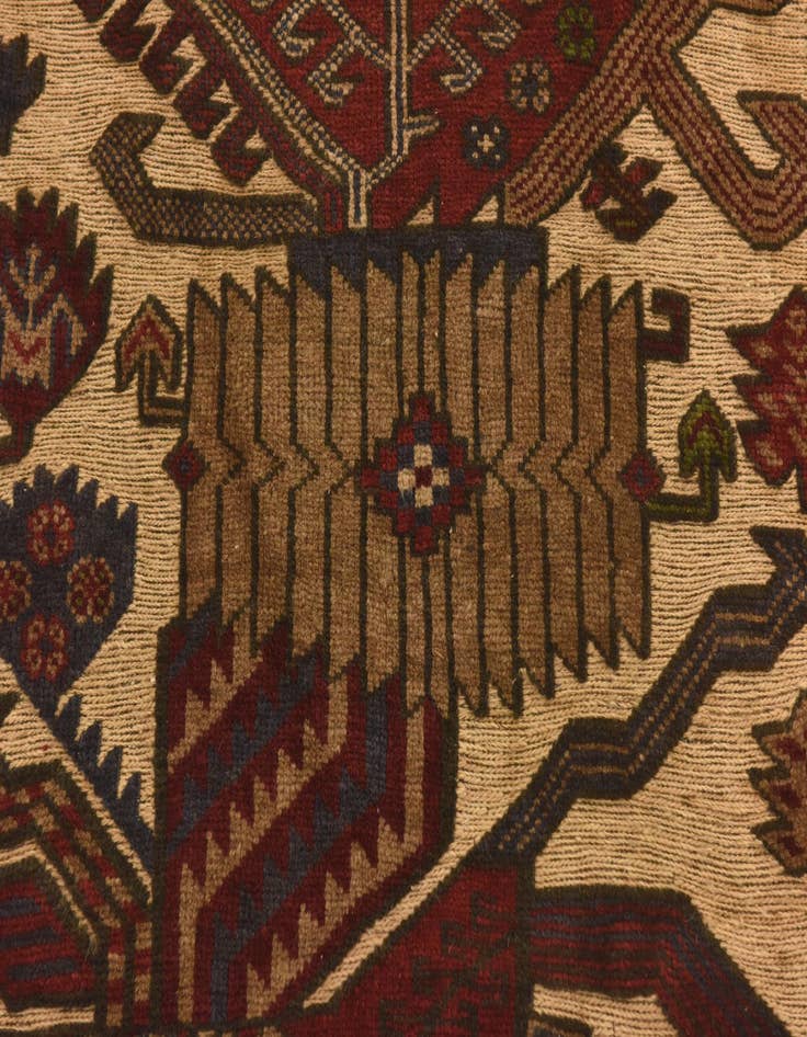 Detail image of  4' 1 x 6' 3  Hand Knotted Sumak Wool Rug