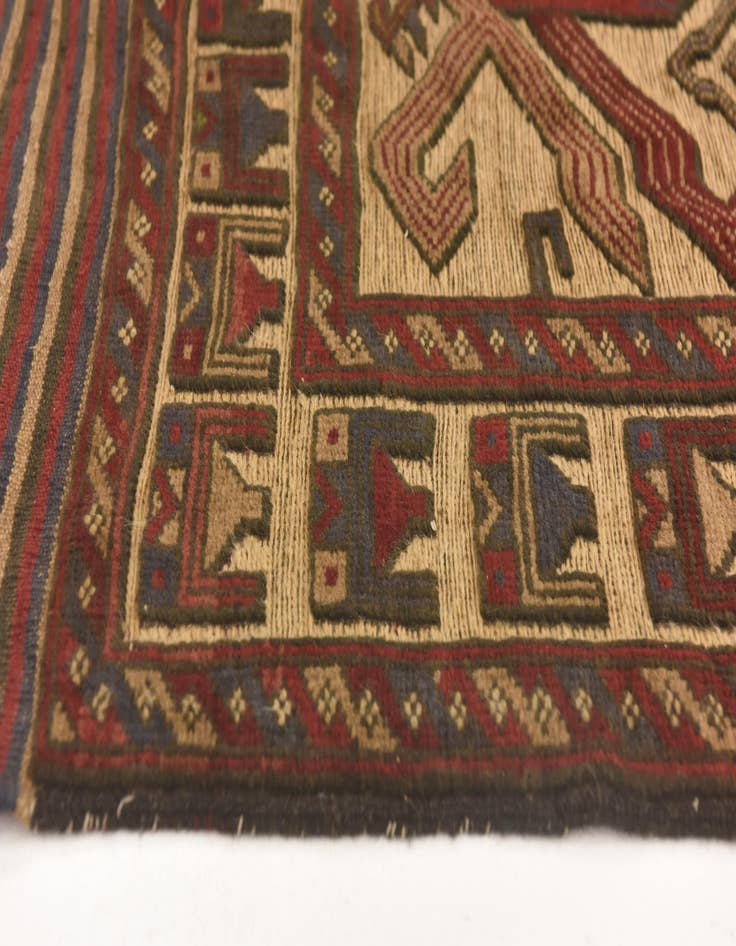 Detail image of  4' 1 x 6' 3  Hand Knotted Sumak Wool Rug
