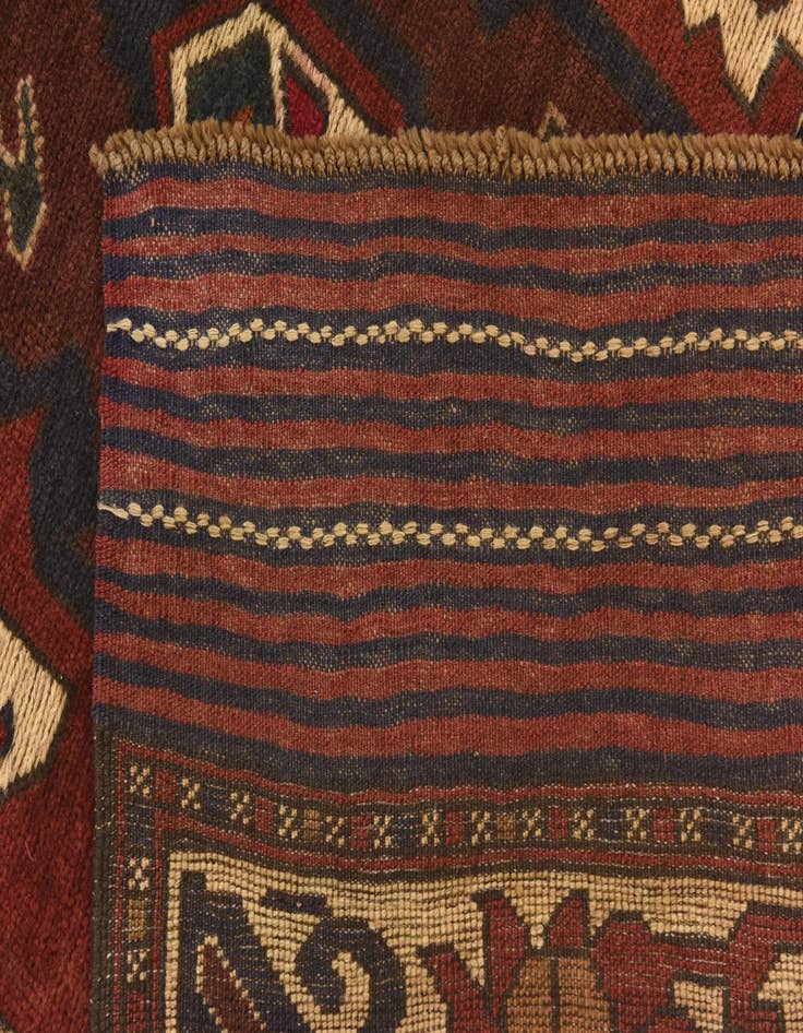 Detail image of  3' 10 x 6'  Hand Knotted Sumak Wool Rug