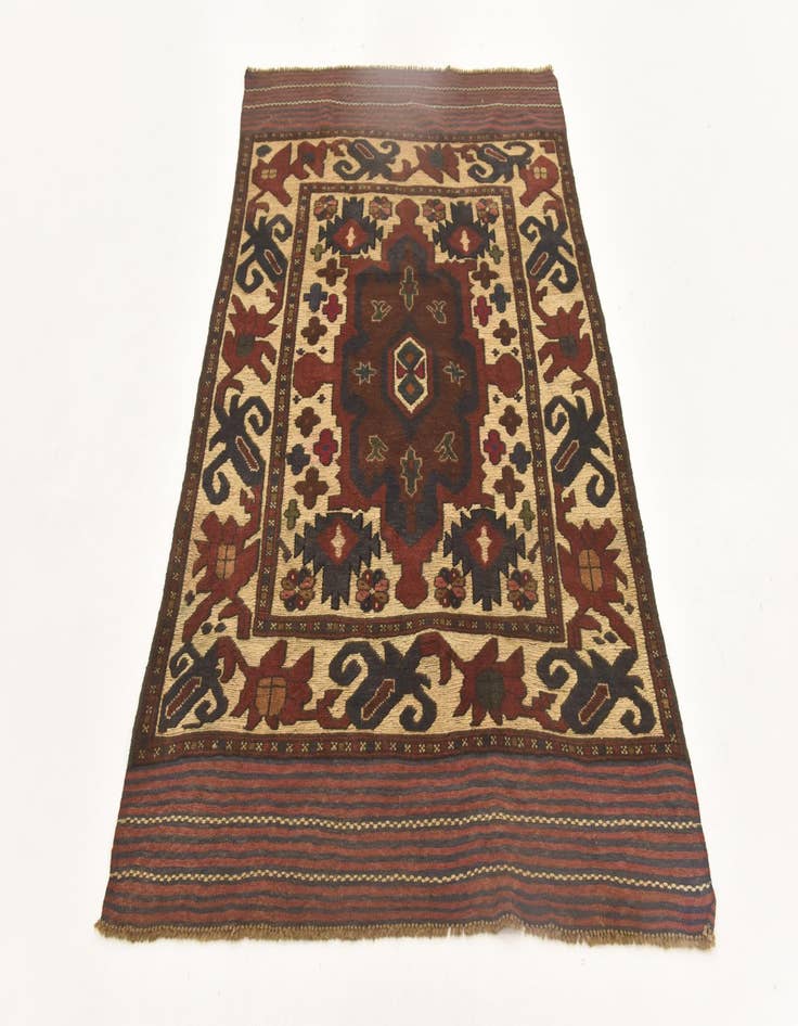 Detail image of  3' 10 x 6'  Hand Knotted Sumak Wool Rug