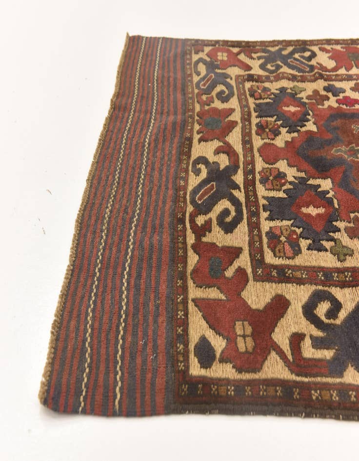 Detail image of  3' 10 x 6'  Hand Knotted Sumak Wool Rug