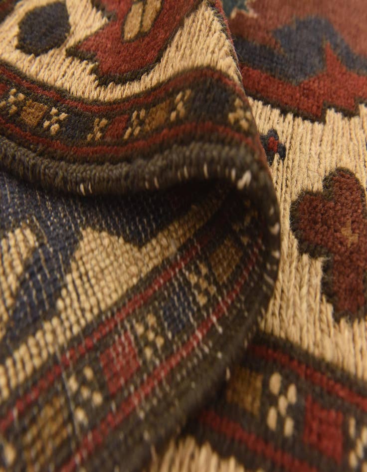 Detail image of  3' 10 x 6'  Hand Knotted Sumak Wool Rug