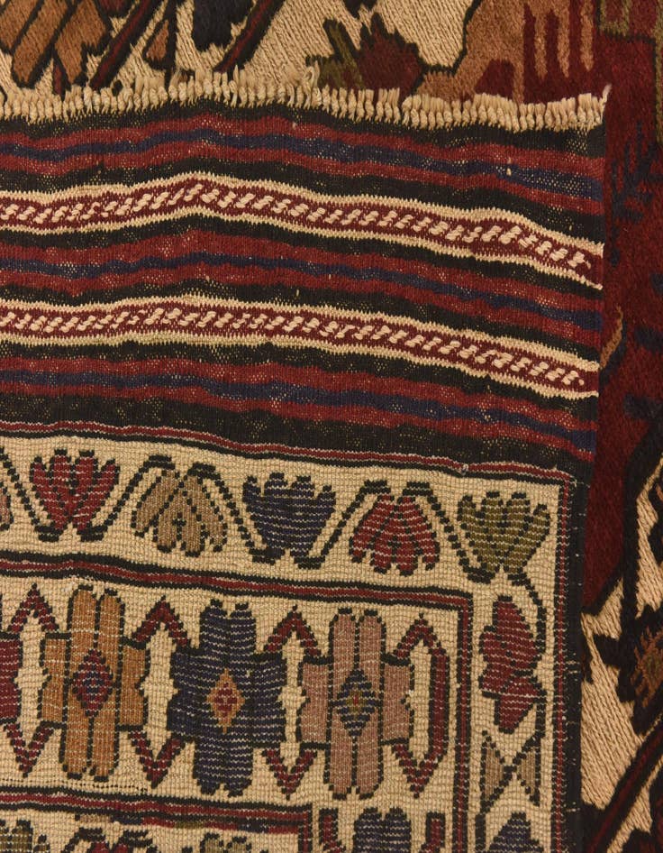Detail image of  3' 9 x 6' 4  Hand Knotted Sumak Wool Rug