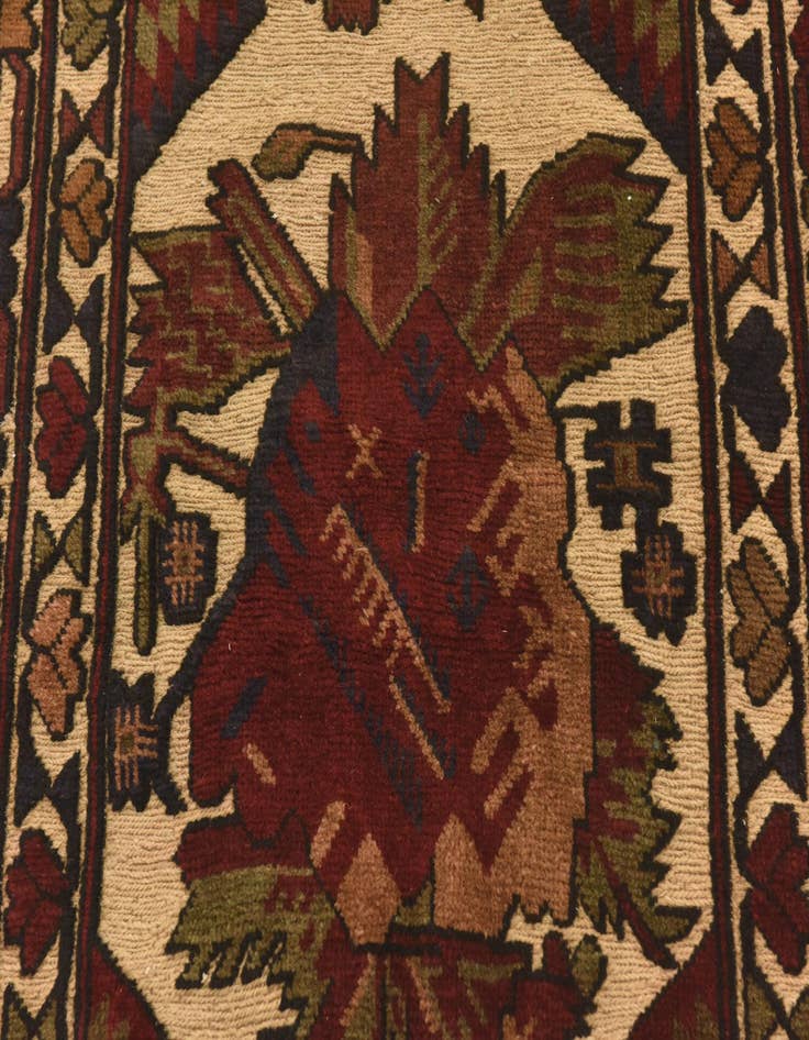 Detail image of  3' 9 x 6' 4  Hand Knotted Sumak Wool Rug