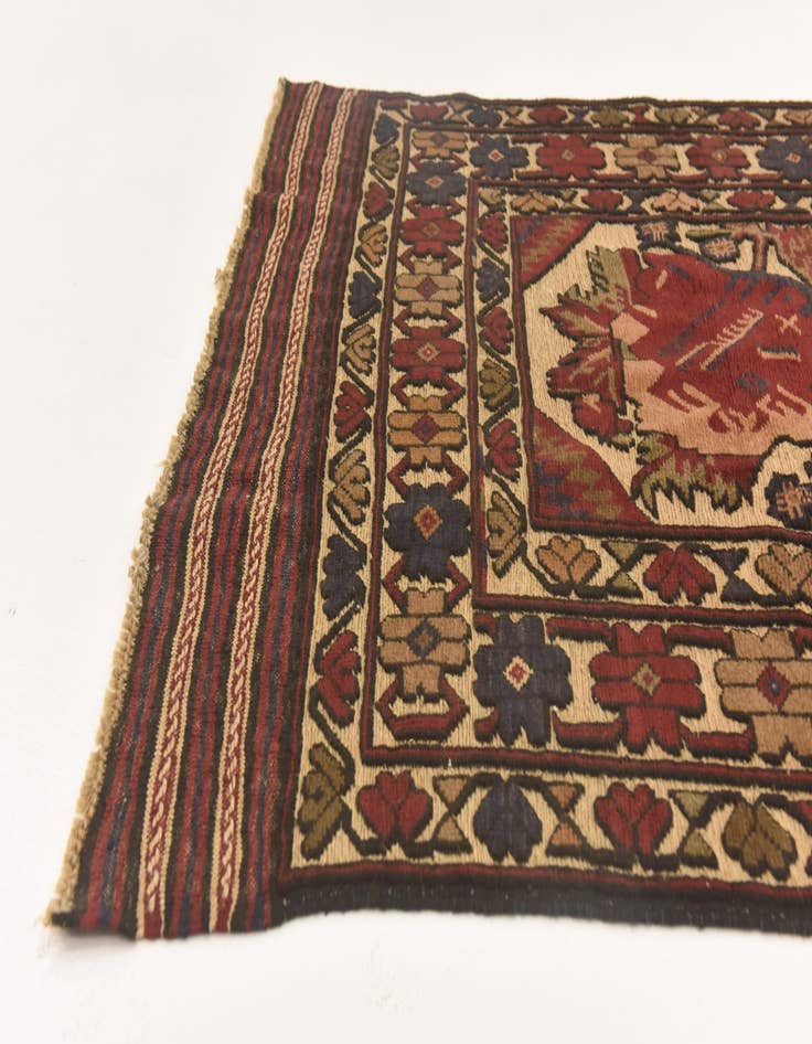 Detail image of  3' 9 x 6' 4  Hand Knotted Sumak Wool Rug