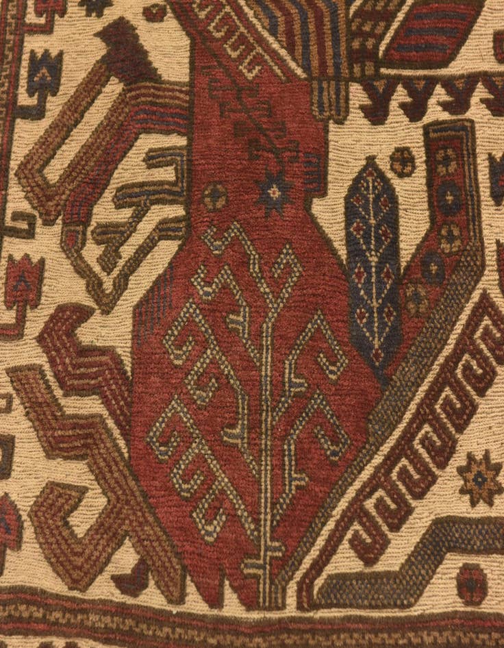 Detail image of  3' 11 x 6' 3  Hand Knotted Sumak Wool Rug