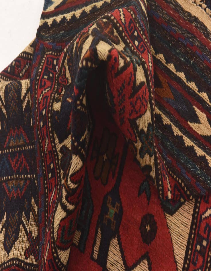 Detail image of  4' 2 x 6' 3  Hand Knotted Sumak Wool Rug