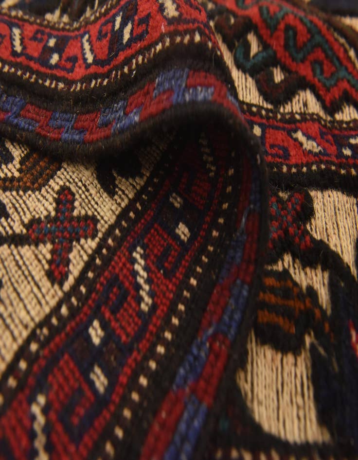 Detail image of  4' 2 x 6' 3  Hand Knotted Sumak Wool Rug