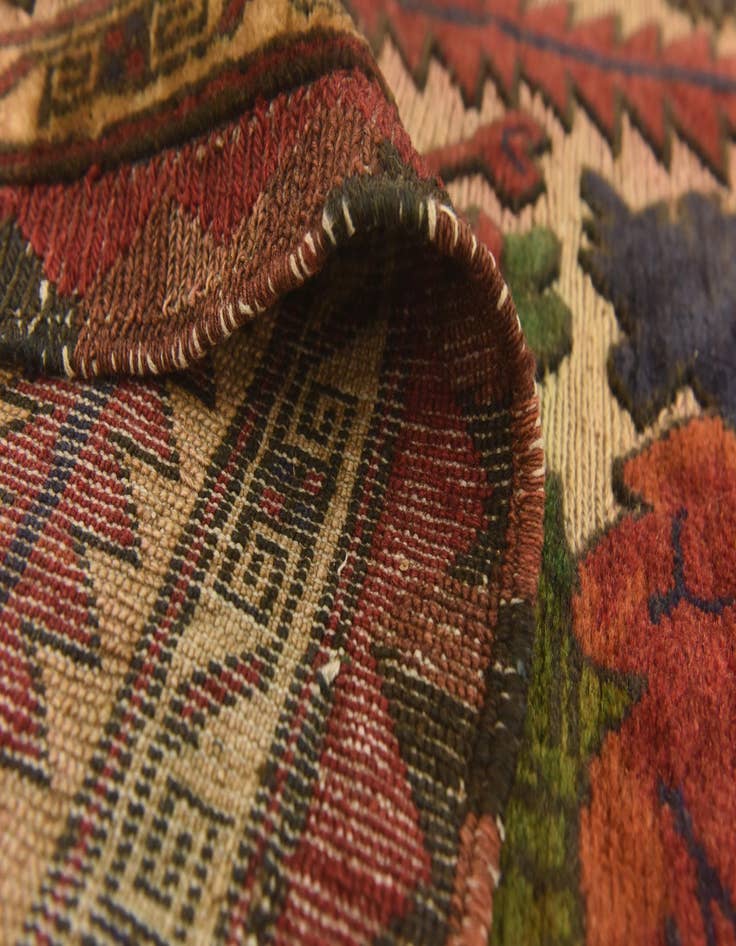 Detail image of  4' x 5' 9  Hand Knotted Sumak Wool Rug