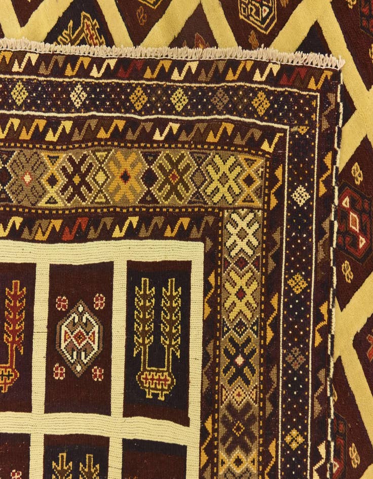 Detail image of  4' 6 x 6' 6  Hand Knotted Sumak Wool Rug