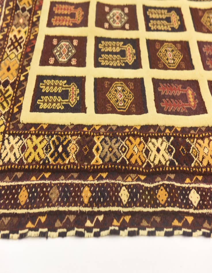 Detail image of  4' 6 x 6' 6  Hand Knotted Sumak Wool Rug