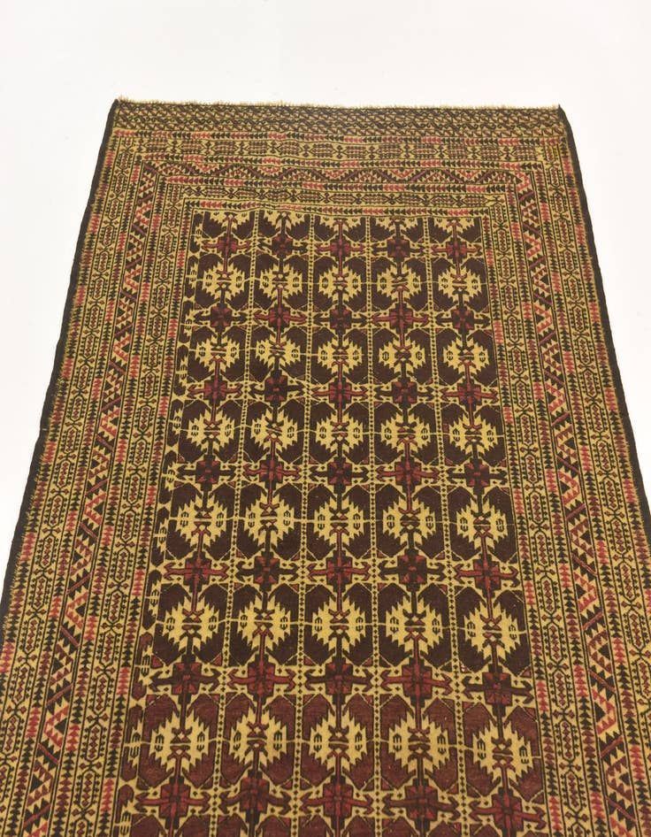 Detail image of  4' 2 x 6' 5  Hand Knotted Sumak Wool Rug