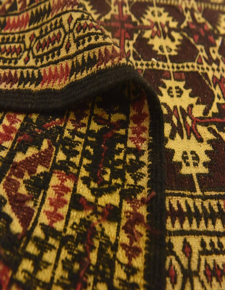 Detail image of  4' 2 x 6' 5  Hand Knotted Sumak Wool Rug