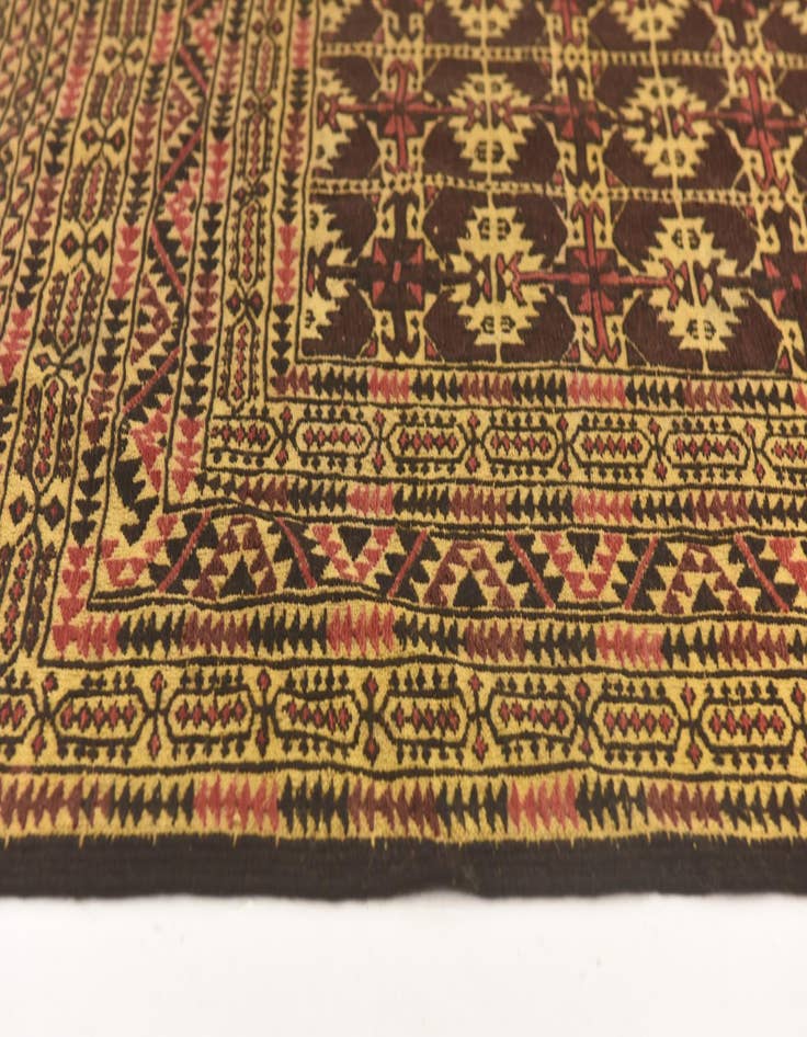 Detail image of  4' 3 x 6' 5  Hand Knotted Sumak Wool Rug