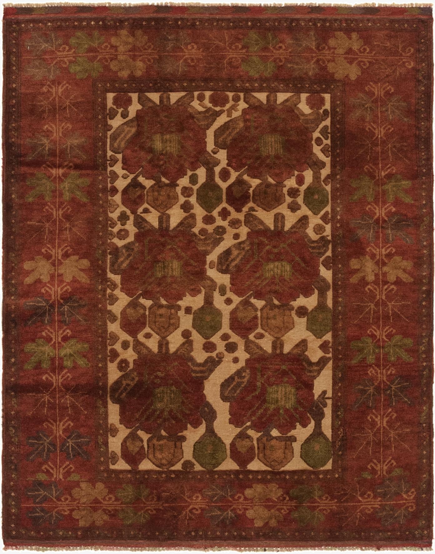  3' 11 x 5' 1  Hand Knotted Sumak Wool Rug