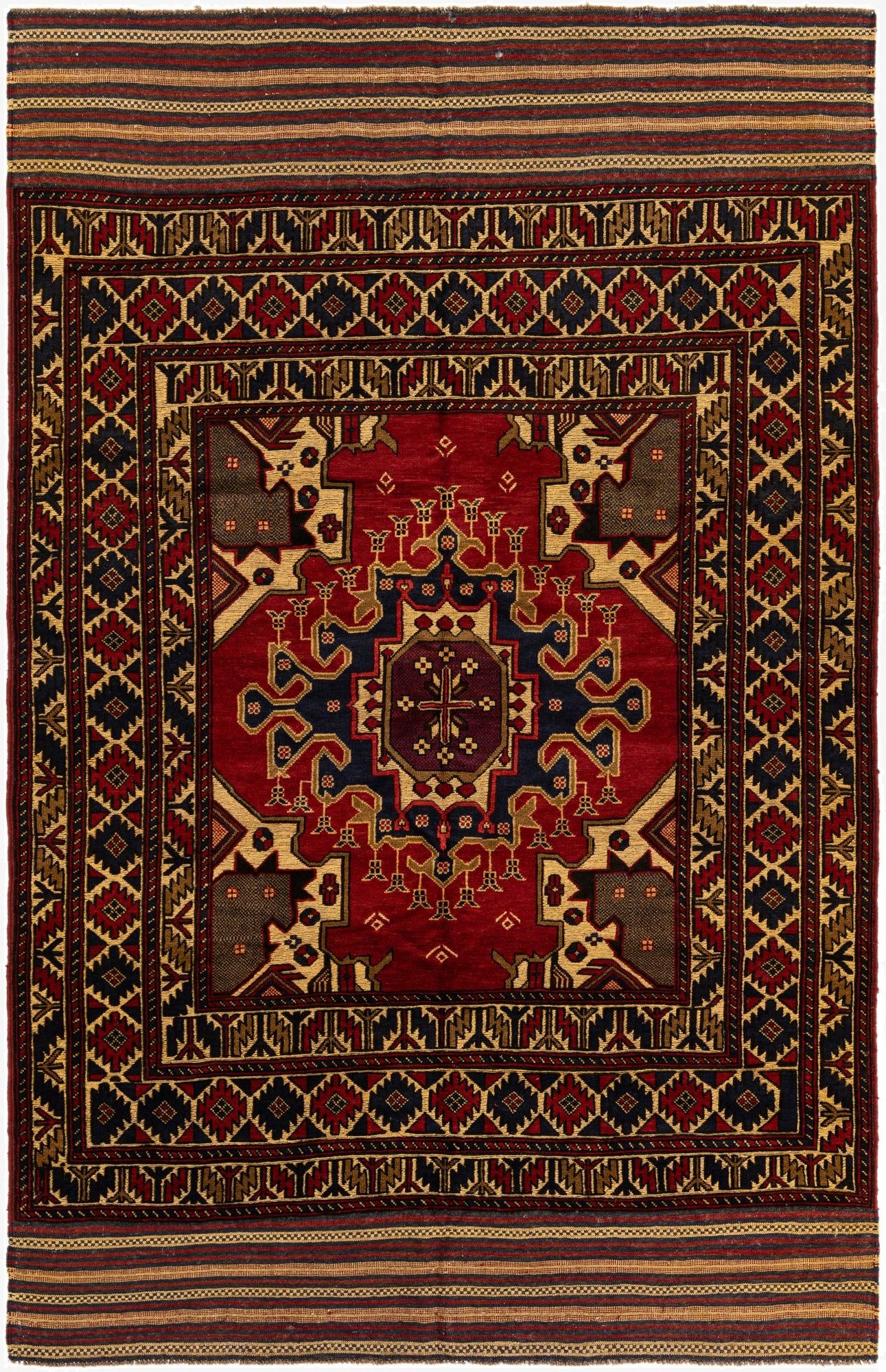  6' 2 x 9' 9  Hand Knotted Sumak Wool Rug