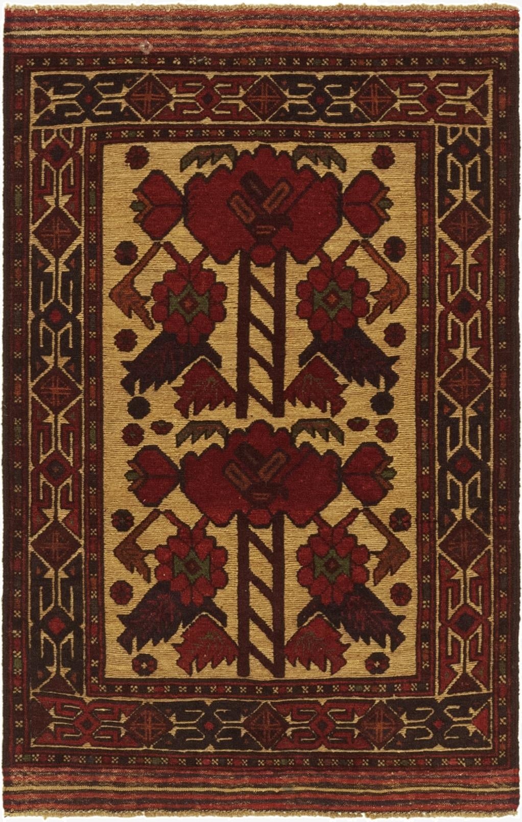 2' 10 x 4' 9  Hand Knotted Sumak Wool Rug