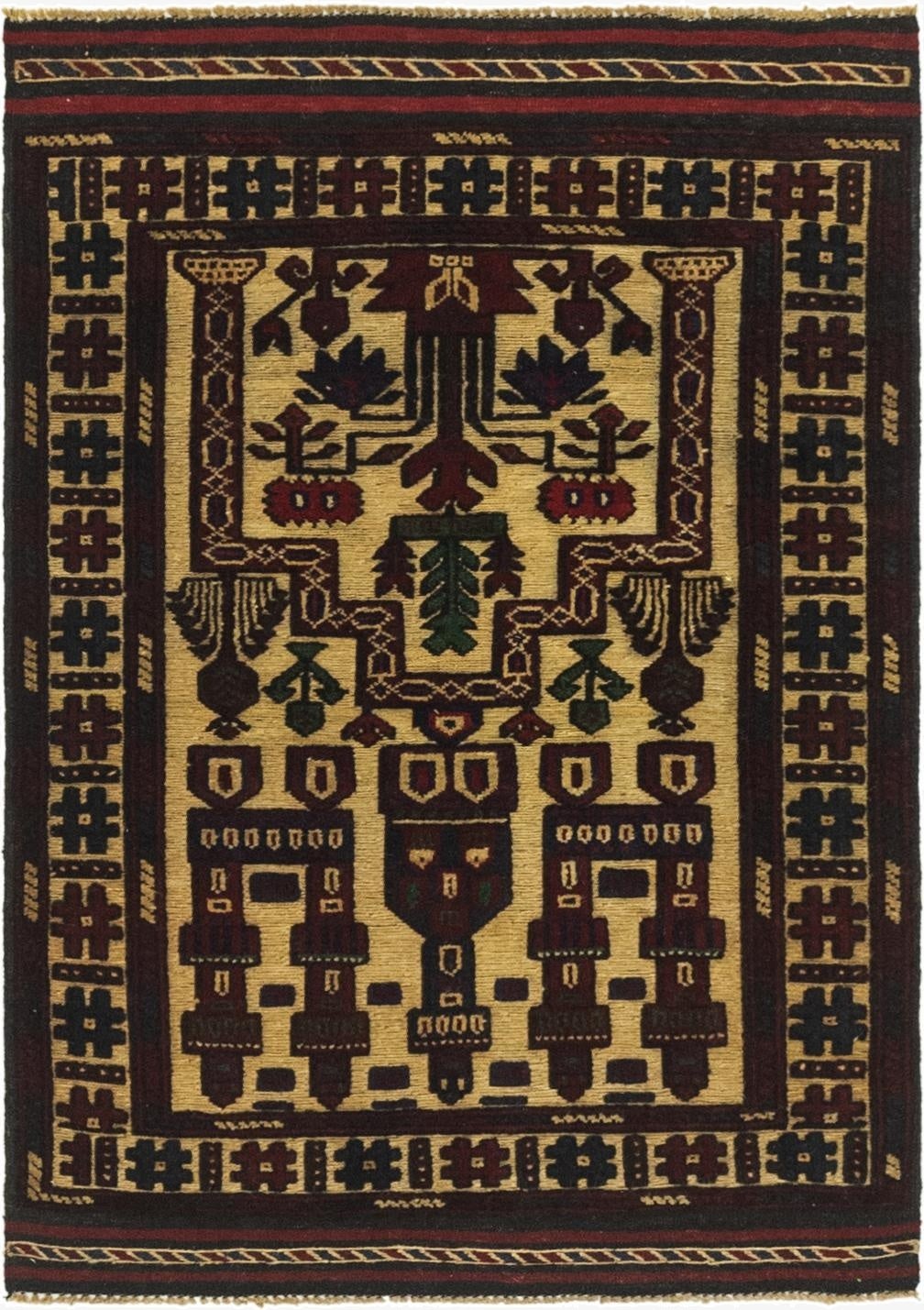  2' 10 x 4'  Hand Knotted Sumak Wool Rug