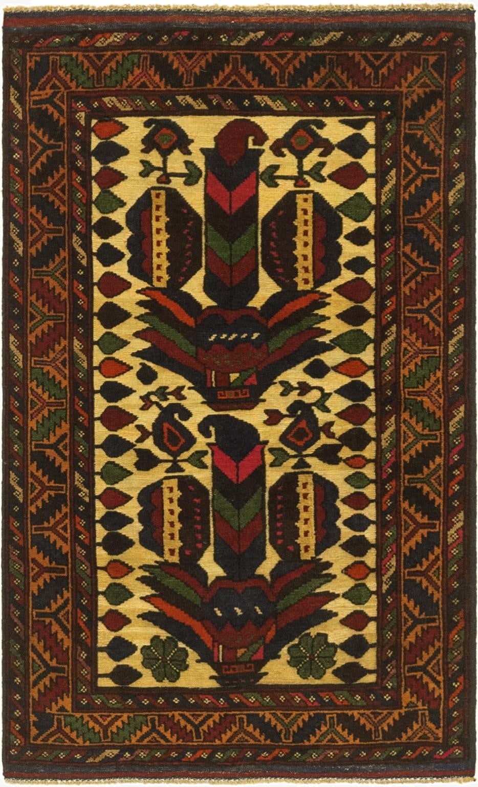 2' 6 x 4' 6  Hand Knotted Sumak Wool Rug