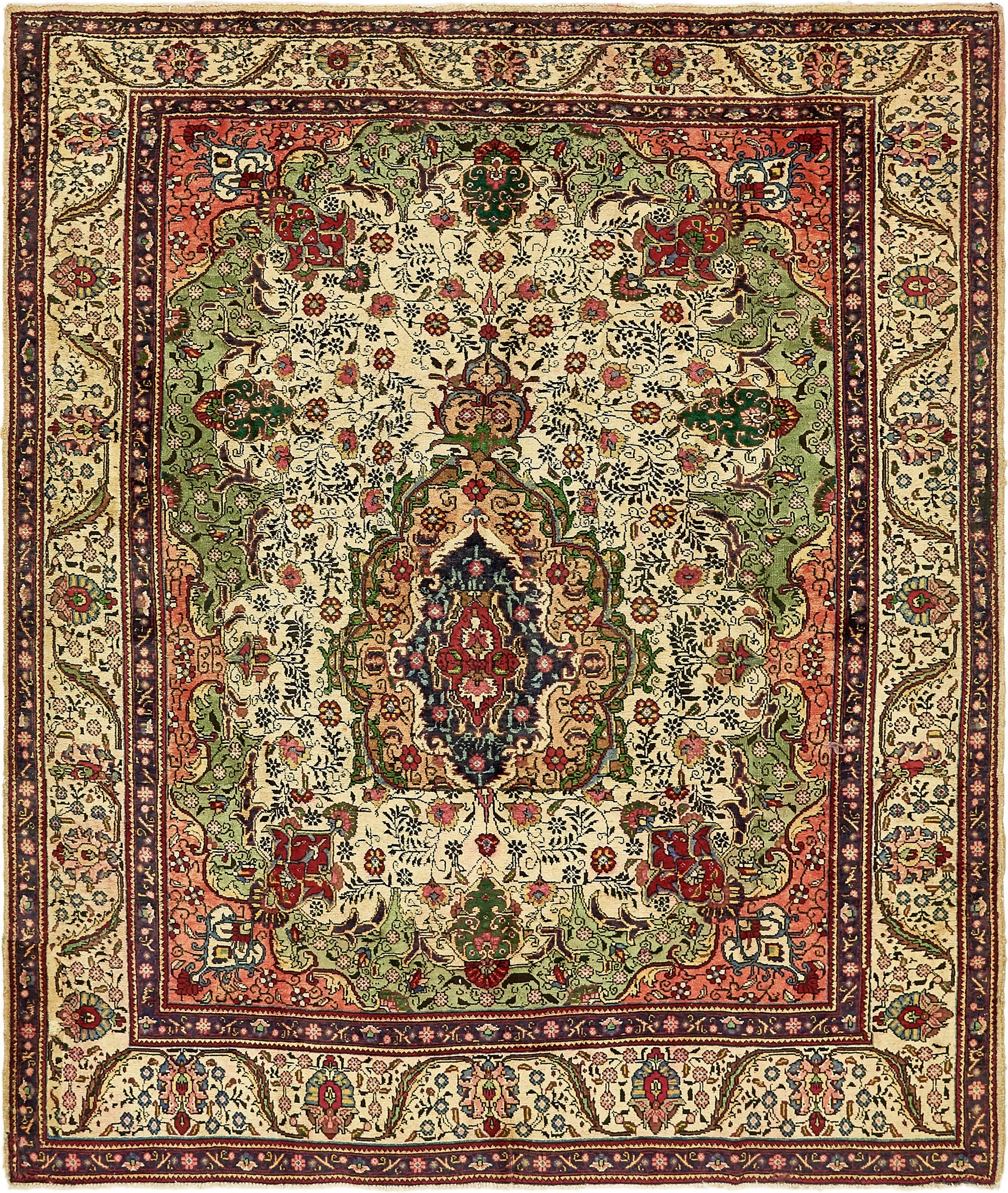  8' 2 x 9' 7  Hand Knotted Tabriz Persian Wool Rug