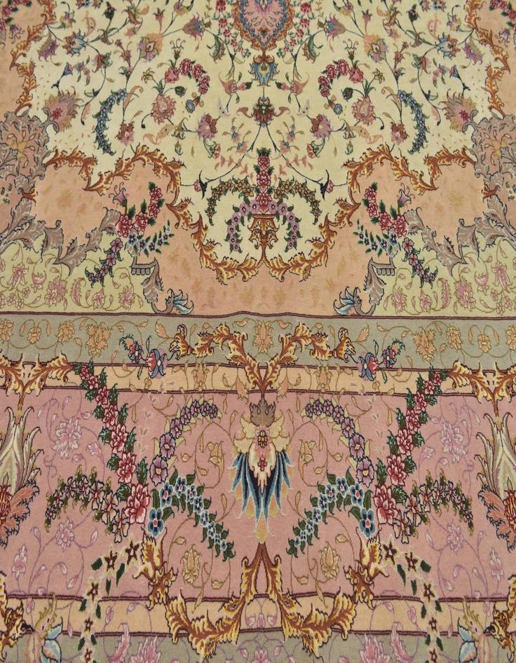 Detail image of  9' 10 x 13'  Hand Knotted Tabriz Persian Rug