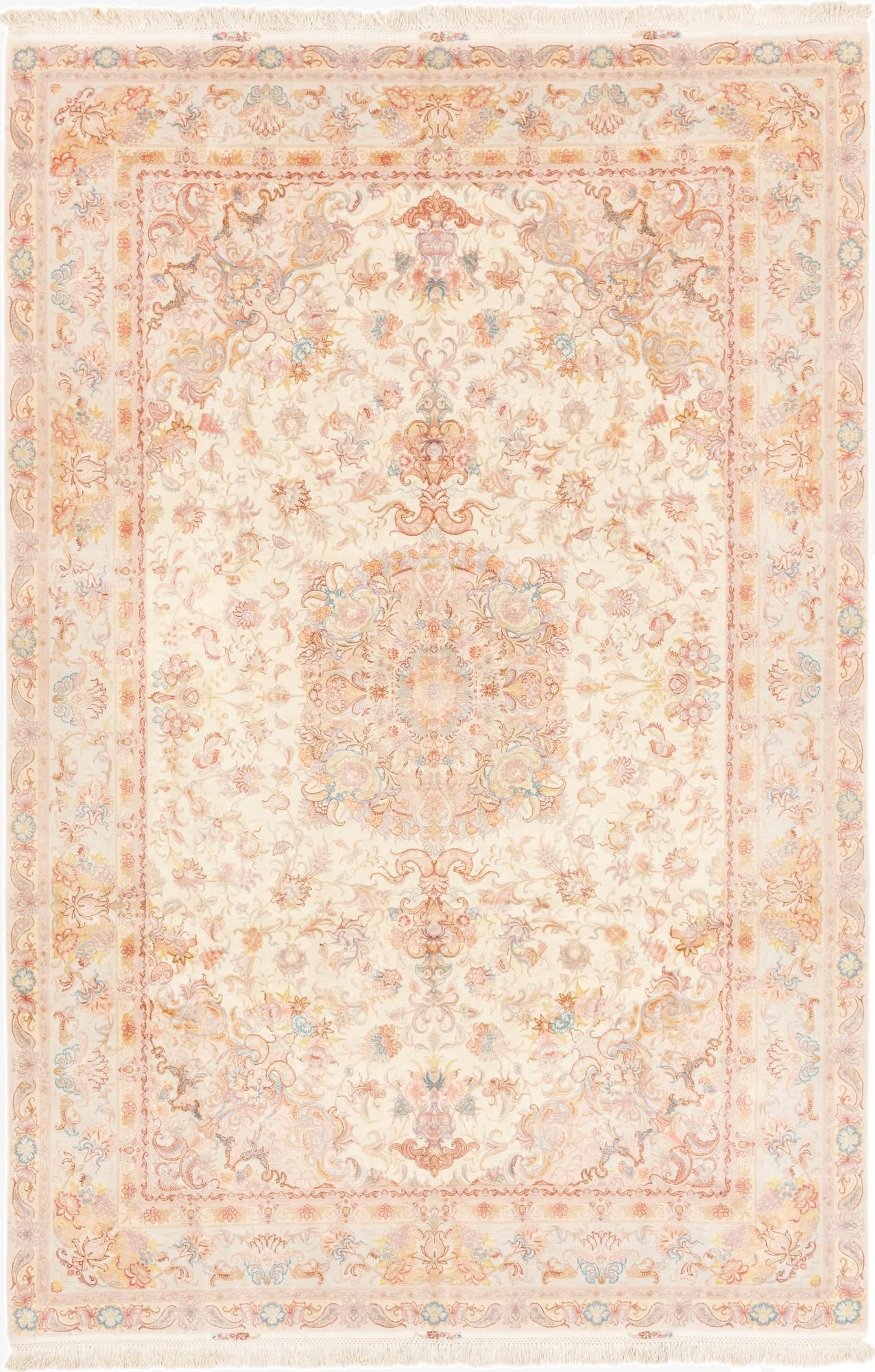  6' 6 x 10'  Hand Knotted Tabriz Persian Rug