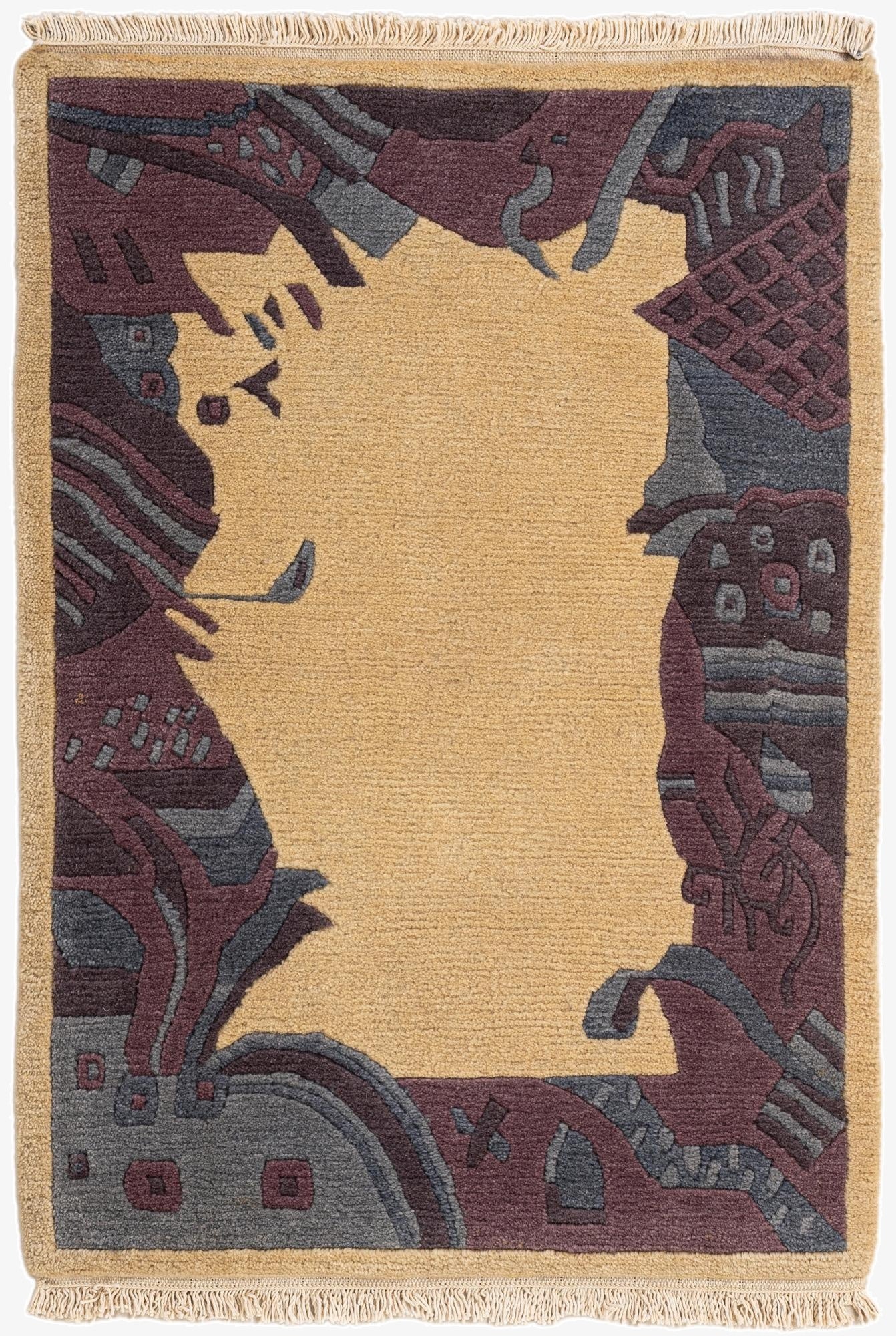  2' 1 x 2' 11  Hand Knotted Tibet Wool Rug